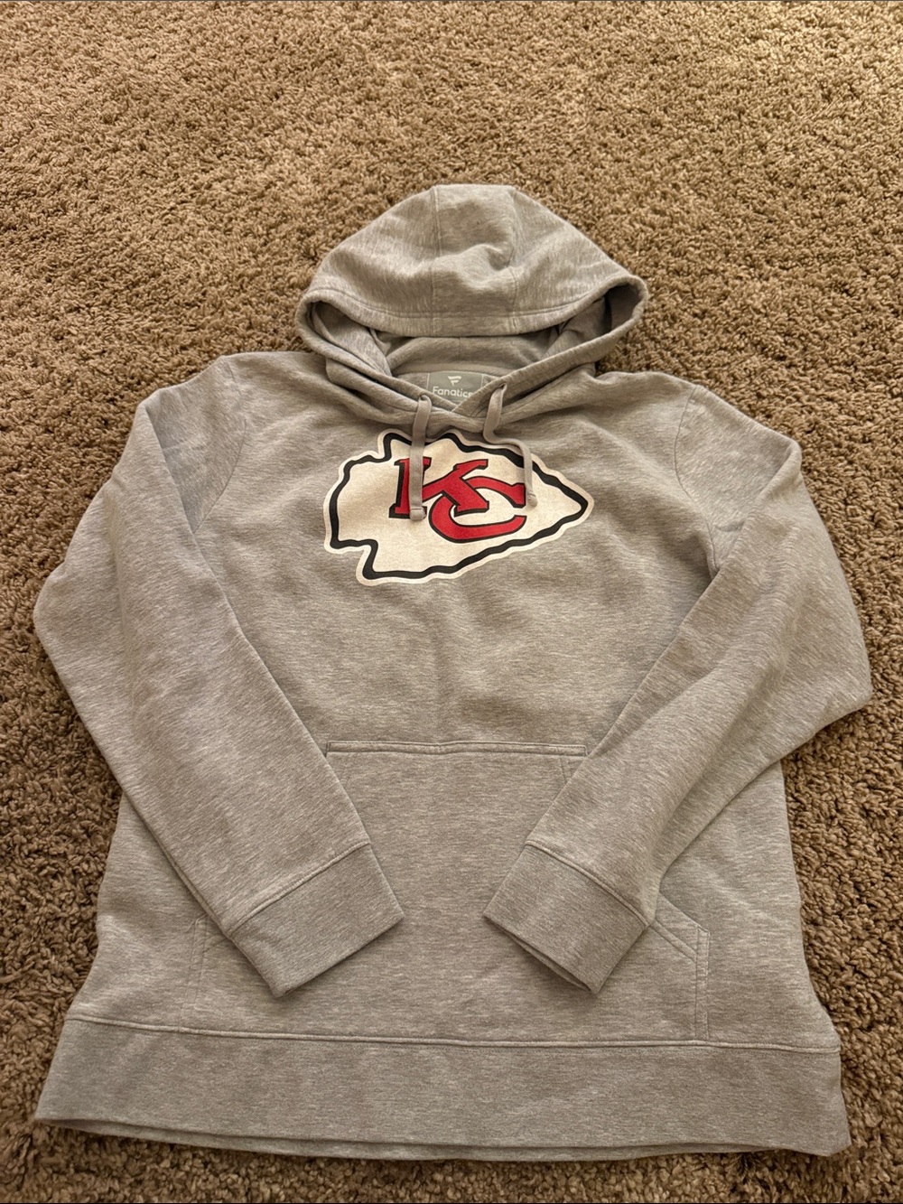 Fanatics Gray Kansas City Chiefs Hoodie with Red Logo